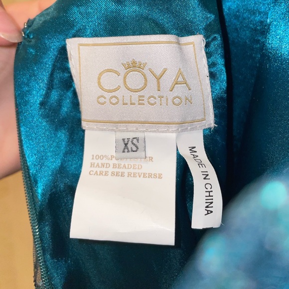 Gorgeous sequined, aqua-green, prom dress - Picture 6 of 7